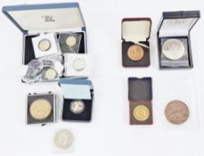 United Kingdom £1 coins and fantasy coins, 2000 silver proof in box of issue with certificate of