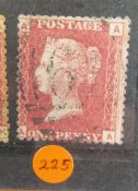 GB stamps: Small stock-book of used 1d reds plate 71 to scarce 225, cat £700, inclusive along with