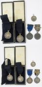 Three London and South Western Railway St Johns Ambulance Medals, two hallmarked. Silver South