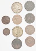 Two pre-Victorian pennies, two dated 1847, the other 1859, and an 1835 East India Company one