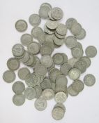 Quantity of pre-1947 GB half crowns, one being 1908, the rest 1920-1946, approx 76 in total, gross