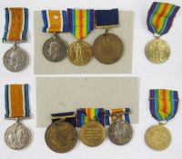 Two WWI pairs of medals awarded to 