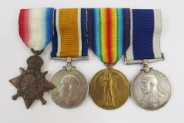 WWI 1915 Star, War Medal, Victory Medal, and Royal Navy Long Service and Good Conduct Medal
