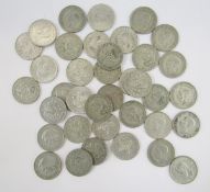 Collection of approx 37 pre-1947 two shilling coins, gross weight 415g approx