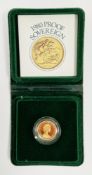Elizabeth II Royal Mint gold 1980 sovereign in proof case