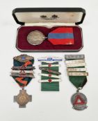 Elizabeth II Imperial service medal with ribbon awarded to Joseph Robert Viner Gibbons, in case