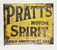 Pratts enamel double sided advertising sign ' Pratt's motor spirit Anglo-American Oil Co. Ltd.',