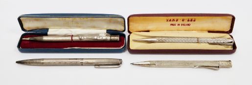 Cased Yard-o-Led silver cased propelling pencil, London 1964, together with another Yard-o-Led