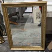 Gilt framed rectangular mirror, with moulded frame, 88cm x 64cm