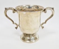 George V silver trophy, Sheffield 1935, Walker & Hall, of plain baluster form having twin acanthus