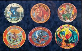 Ed Org (b. 1955), set of six Wychwood Brewery pump clips designed by Ed Org (Hobgoblin design