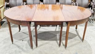 LOT WITHDRAWN George III mahogany D-end dining table of three sections, the centre section with