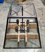 Neptune Browning lantern pendant light fitting, of square tapered form with a black finish and glass