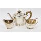 Silver three-piece bachelor's teaset by Henry Matthews, Birmingham 1921, comprising teapot, sugar - Image 1 of 4