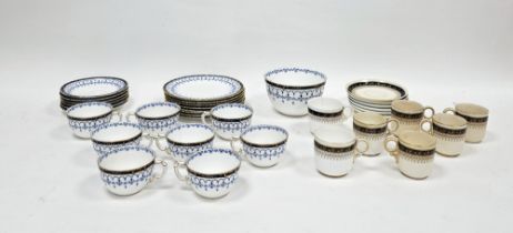 Royal Crown Derby bone china part tea service, circa 1900, printed green marks, pattern no.5651,