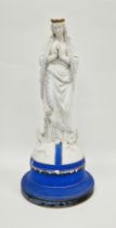 Mid-19th century continental white biscuit porcelain figure of the Madonna, probably French,