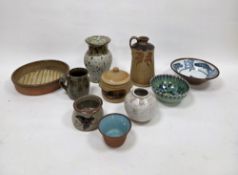 Quantity of studio pottery to include a Richard Champion jug, an Alan Brough lidded tureen, a John