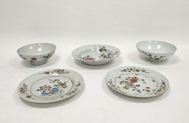Group of Chinese export famille rose porcelain, 18th century and probably later, all painted with