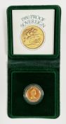 Elizabeth II Royal Mint gold 1980 sovereign in proof case