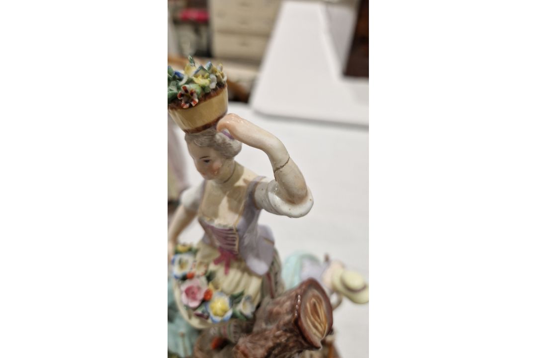 Collection of continental porcelain figures, groups and candlestick groups, late 19th century, - Image 10 of 23