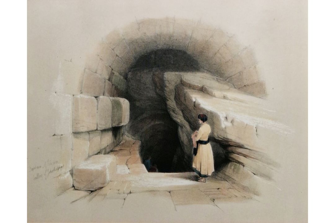 After David Roberts (1796-1864) Lithograph "Fountain of Siloam, Valley of Jehoshaphat", with - Image 1 of 2