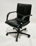 Mario Bellini for Vitra - Figura office swivel chair, upholstered in black leather on a black five