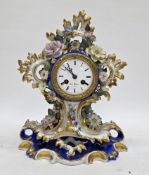 19th century French mantel clock, the enamel dial with roman numerals inscribed for Marr, Paris,