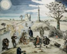 Angela Countess Antrim (1911-1984) Colour print 'The Famine?', limited edition, signed, numbered 5/