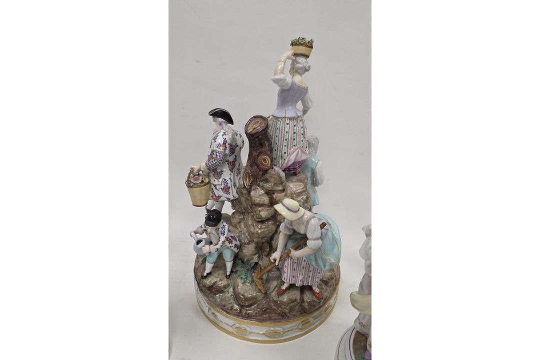 Collection of continental porcelain figures, groups and candlestick groups, late 19th century, - Image 2 of 23