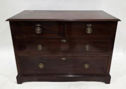Edwardian mahogany chest, the rectangular top over two short and two long satinwood string inlaid