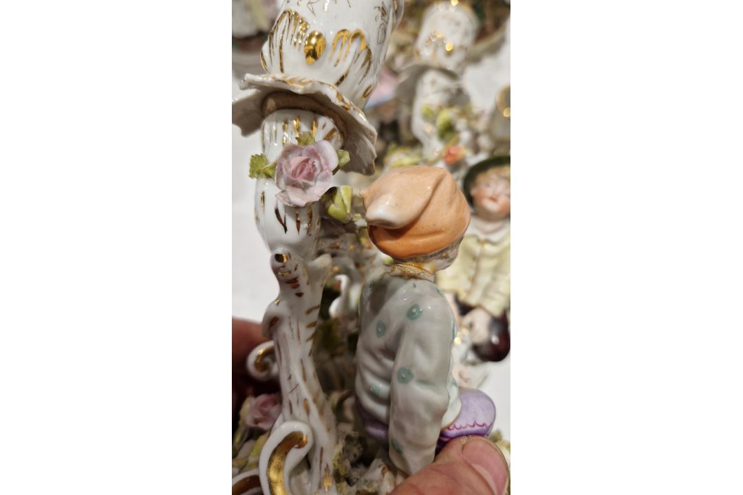 Collection of continental porcelain figures, groups and candlestick groups, late 19th century, - Image 21 of 23