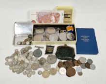 Collection of coins and medals including 1889 Victoria silver crown, approximately 40 Victorian