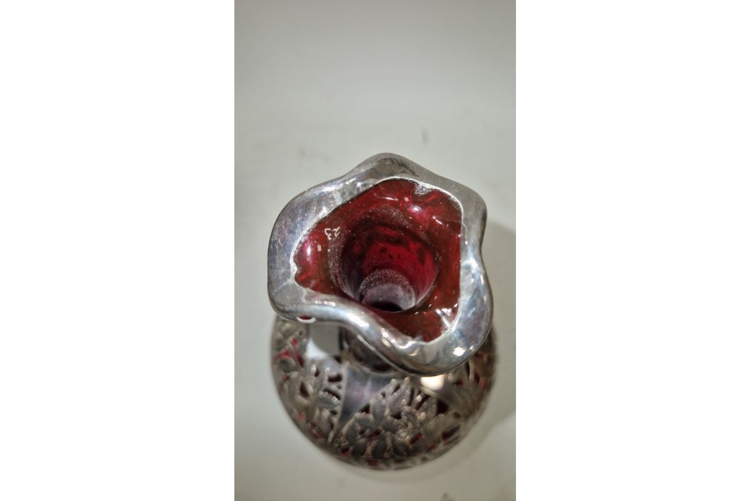 Pair of Victorian silver overlaid ruby glass decanters and stoppers, Birmingham 1900, maker's name - Image 19 of 72