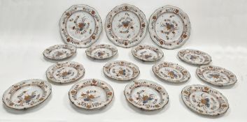 North Italian faience part dinner service, late 18th century, probably Milan, decorated in the imari