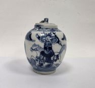 Chinese porcelain blue and white oviform vase, 19th century, apocryphal four-character Kangxi