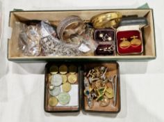 Collection of vintage costume jewellery including bangles, torque bangles, cufflinks, earrings,