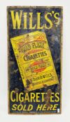 Early 20th century Wills Gold Flake cigarettes enamel advertising sign ' Gold Flake cigarettes