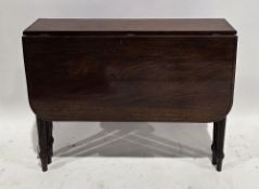 19th century mahogany sutherland table with gate-leg action, the rectangular top on six ringed and