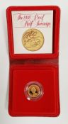 Elizabeth II Royal Mint gold 1980 half-sovereign in proof case