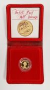 Elizabeth II Royal Mint gold 1980 half-sovereign in proof case