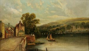 H. Harris (possibly Henry Hotham Harris (1805-1865) Oil on canvas 'Dartmouth, S.W. Devon', view of
