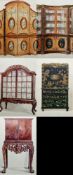 Set of five early 20th century watercolour studies of furniture, framed and glazed, largest image
