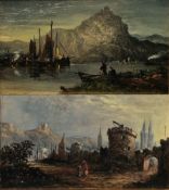 Claude T Stanfield Moore (1853-1901)  Pair oils on panel  Rhineland scenes, inscribed verso 