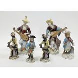 Pair of Dresden porcelain figures of Malabars, 20th century, printed blue marks, impressed numerals,