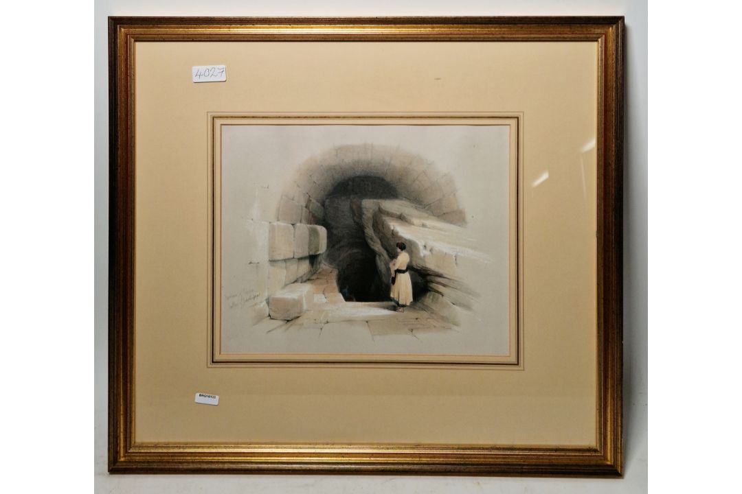 After David Roberts (1796-1864) Lithograph "Fountain of Siloam, Valley of Jehoshaphat", with - Image 2 of 2