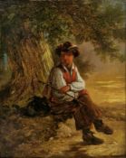 Charles Waller Shayer (1826-1914) Oil on canvas 'A Rustic Figure', signed lower left, also inscribed