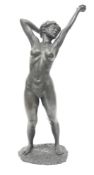 Tom Greenfield, bronzed resin figure of a standing naked woman stretching, signed and numbered 25,