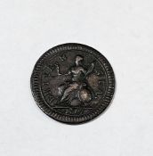 George I (1714-1727) copper coinage, 1719 farthing, second issue, some deposits in field,