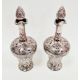 Pair of Victorian silver overlaid ruby glass decanters and stoppers, Birmingham 1900, maker's name - Image 2 of 72