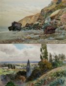 Albert Stevens (act.1872-1902) Watercolour  Hillside view, signed lower right, 25cm x 39cm  Albert